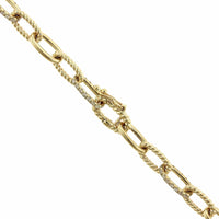 14K Yellow Gold Paperclip Diamond Necklace, 14k yellow gold, Long's Jewelers