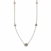 14K White Gold Diamond by the Yard Necklace, 14k white gold, Long's Jewelers