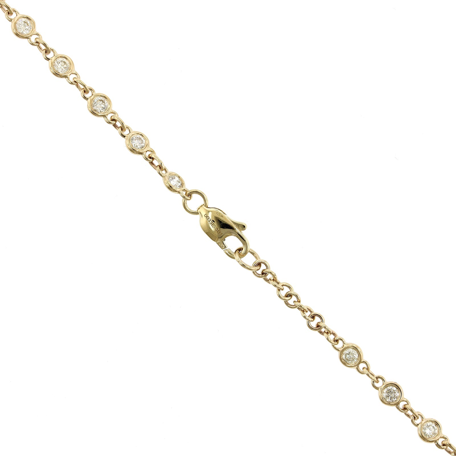 14K Yellow Gold Bezel Set Diamond Necklace, 14k yellow gold, Long's Jewelers