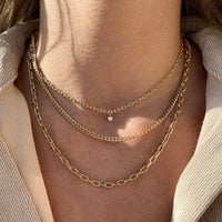14K Yellow Gold Bezel Set Diamond Link Necklace, 14k yellow gold, Long's Jewelers