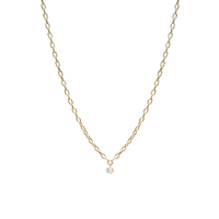 14K Yellow Gold Bezel Set Diamond Link Necklace, 14k yellow gold, Long's Jewelers