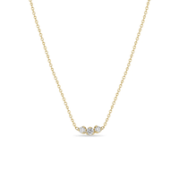 14K Yellow Gold 3 Stone Diamond Necklace, 14k yellow gold, Long's Jewelers