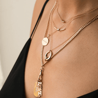 14K Yellow Gold 3 Stone Diamond Necklace, 14k yellow gold, Long's Jewelers