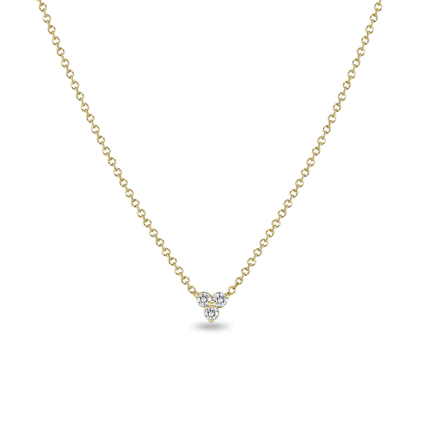 14K Yellow Gold Diamond Trio Necklace, 14k yellow gold, Long's Jewelers
