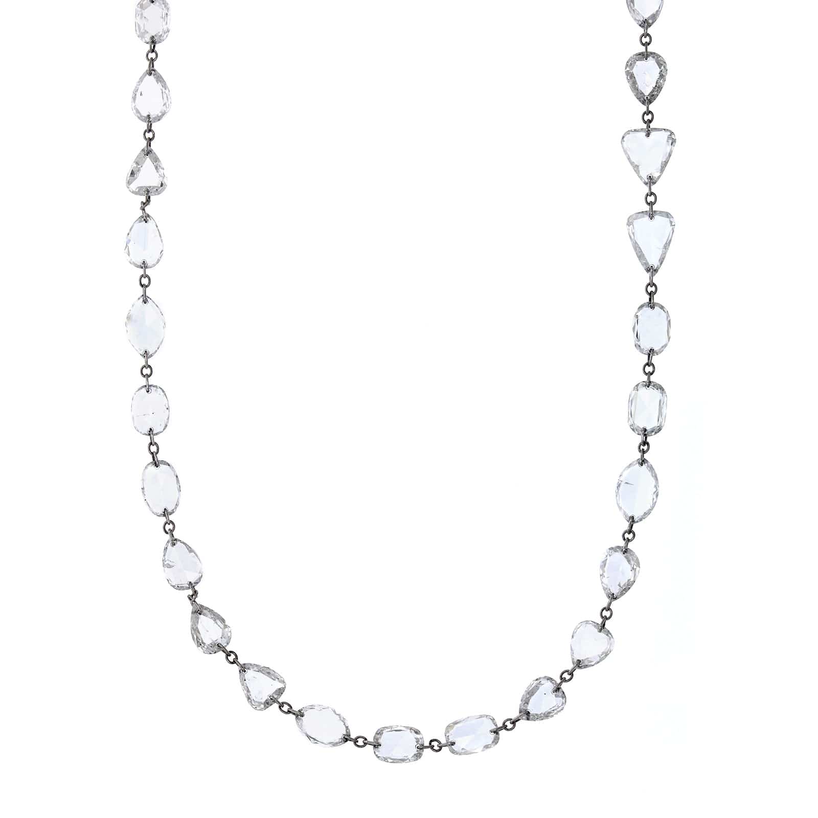 Etho Maria Platinum Rose Cut Multi Shaped Diamond Necklace