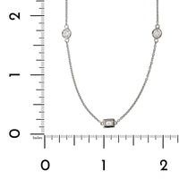 14K White Gold Baguette and Round Cut Diamond by The Yard Necklace