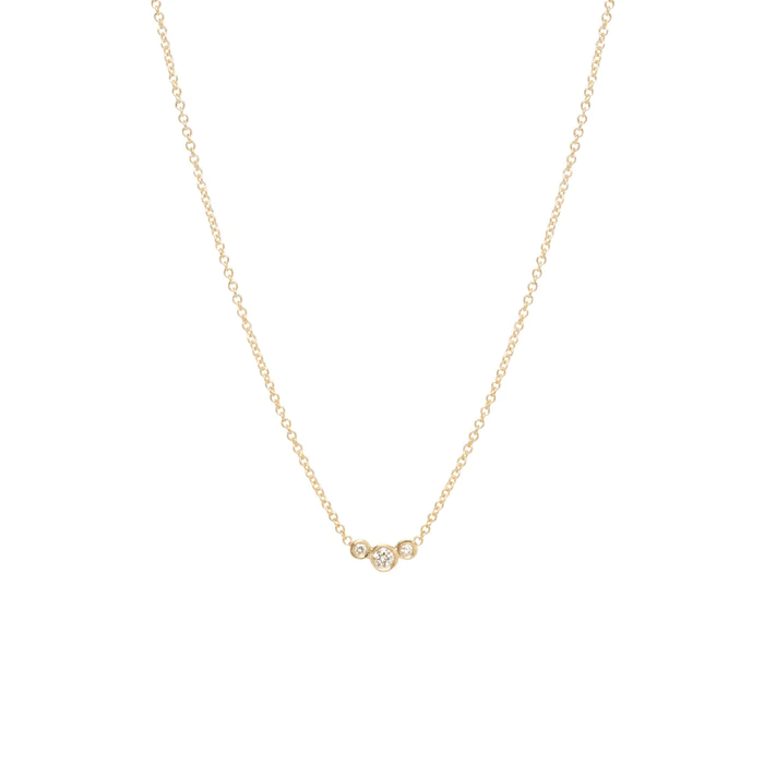 14K Yellow Gold 3 Diamond Necklace, 14k yellow gold, Long's Jewelers