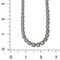 18K White Gold Round and Square Diamond Halo Necklace