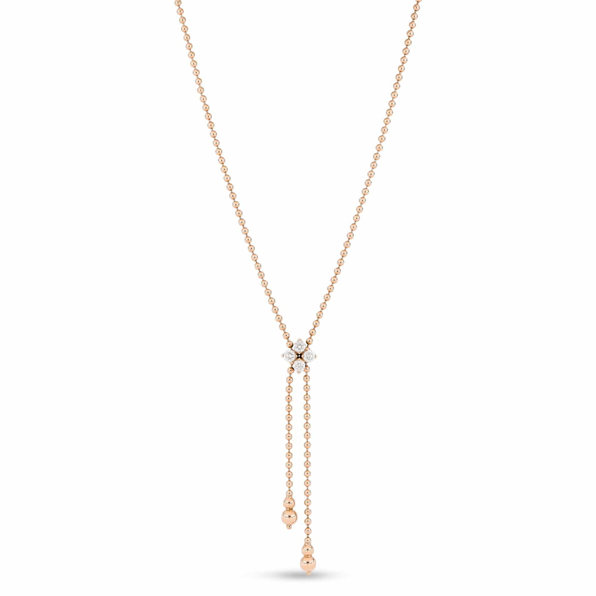 Roberto Coin 18K Rose Gold Diamond Zipper Necklace
