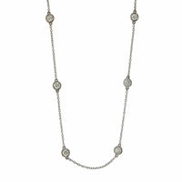 18K White Gold 6 Stone Diamond By The Yard Necklace