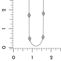 18K White Gold 6 Stone Diamond By The Yard Necklace