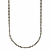 14K White Gold 4 Prong Diamond Line Necklace