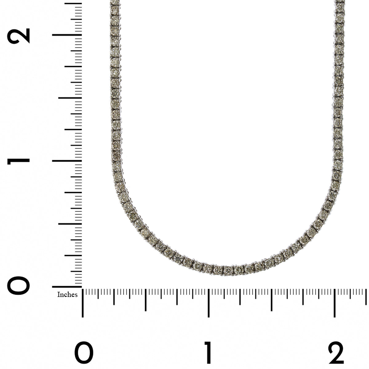 14K White Gold 4 Prong Diamond Line Necklace