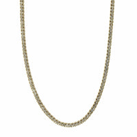 14K Yellow Gold 4 Prong Diamond Line Necklace