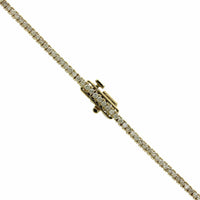 14K Yellow Gold 4 Prong Diamond Line Necklace