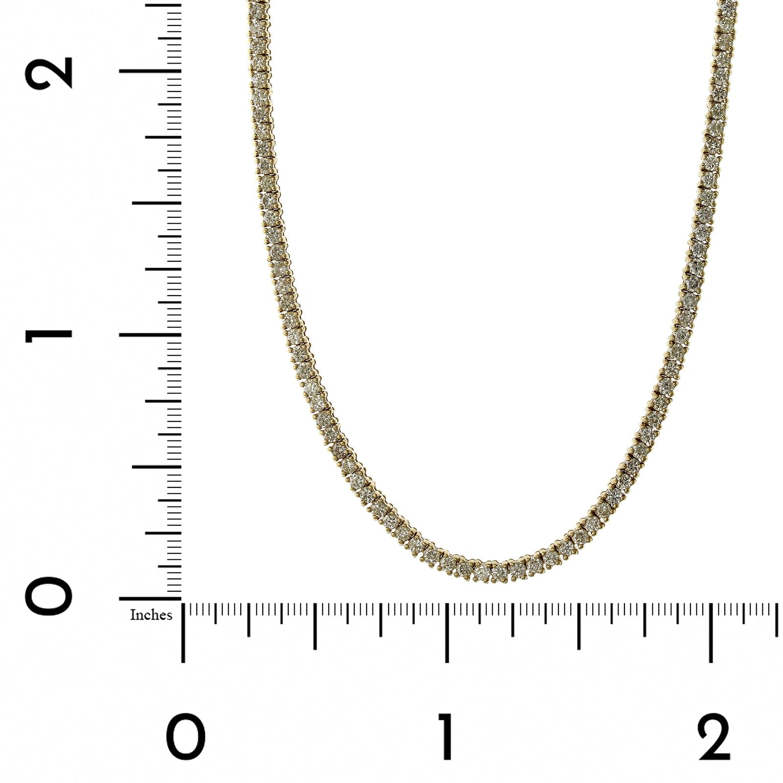 14K Yellow Gold 4 Prong Diamond Line Necklace