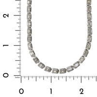 18K White Gold Bezel Set Emerald Cut Diamond Necklace, 18k white gold, Long's Jewelers