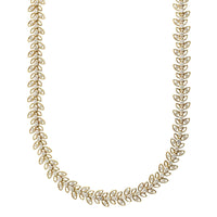 18K Yellow Gold Diamond Floral Pattern Necklace
