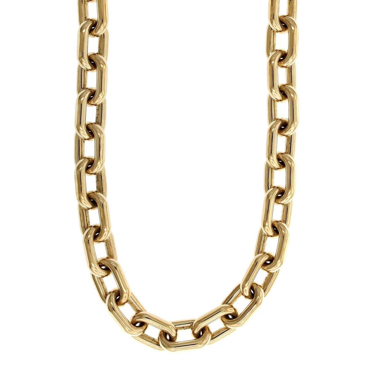 18K Yellow Gold Diamond Square Link Necklace, 18k yellow gold, Long's Jewelers
