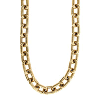 18K Yellow Gold Diamond Square Link Necklace, 18k yellow gold, Long's Jewelers