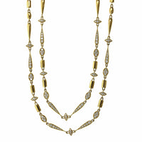 Etho Maria 18K Yellow Gold Pave Diamond Station Necklace