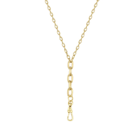 14K Yellow Gold Oval Link Charm Holder Chain, 14k yellow gold, Long's Jewelers