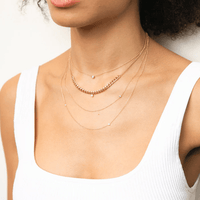 14K Yellow Gold Double Chain Diamond Necklace, 14k yellow gold, Long's Jewelers
