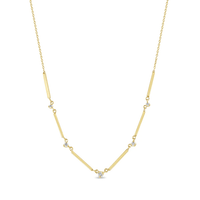 14K Yellow Gold Diamond Bar Link Necklace, 14k yellow gold, Long's Jewelers