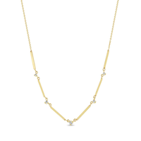 14K Yellow Gold Diamond Bar Link Necklace, 14k yellow gold, Long's Jewelers