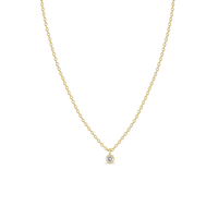14K Yellow Gold Bezel Set Diamond Necklace, 14k yellow gold, Long's Jewelers