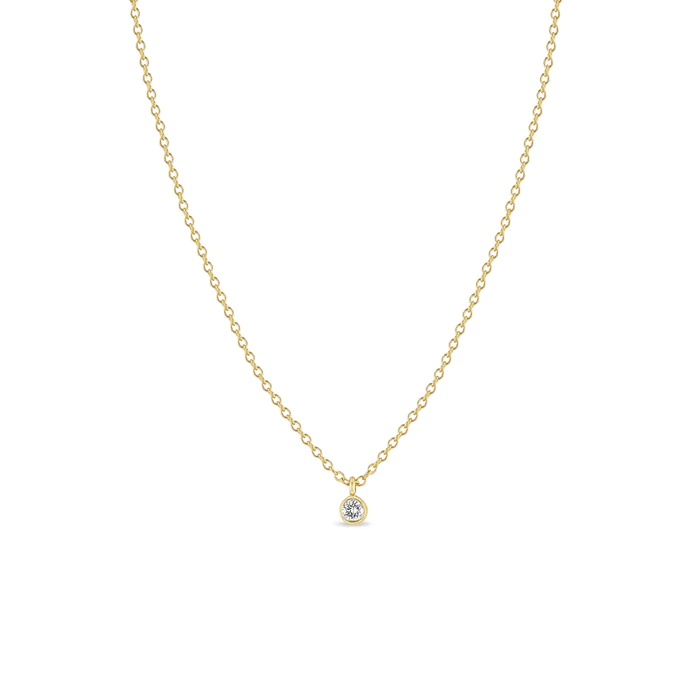14K Yellow Gold Bezel Set Diamond Necklace, 14k yellow gold, Long's Jewelers