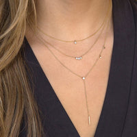 14K Yellow Gold Bezel Set Diamond Necklace, 14k yellow gold, Long's Jewelers