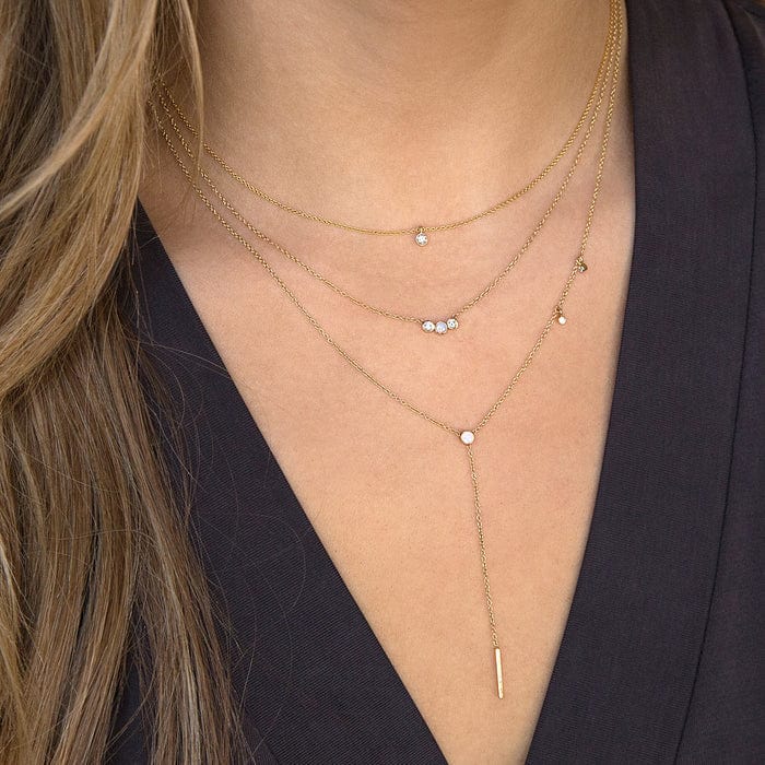 14K Yellow Gold Bezel Set Diamond Necklace, 14k yellow gold, Long's Jewelers