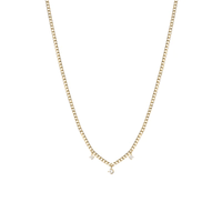 14K Yellow Gold Dangle Diamond Curb Link Necklace, 14k yellow gold, Long's Jewelers