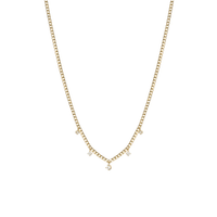 14K Yellow Gold Dangle Diamond Curb Link Necklace, 14k yellow gold, Long's Jewelers