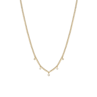 14K Yellow Gold Dangle Diamond Curb Link Necklace, 14k yellow gold, Long's Jewelers