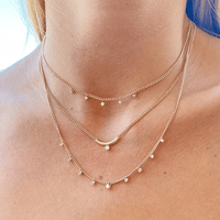 14K Yellow Gold Dangle Diamond Curb Link Necklace, 14k yellow gold, Long's Jewelers
