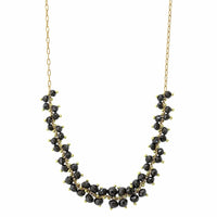 18K Yellow Gold Cluster Black Diamond Bead Necklace, 18k yellow gold, Long's Jewelers