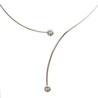 18K White Gold Diamond Collar Asymmetric Necklace