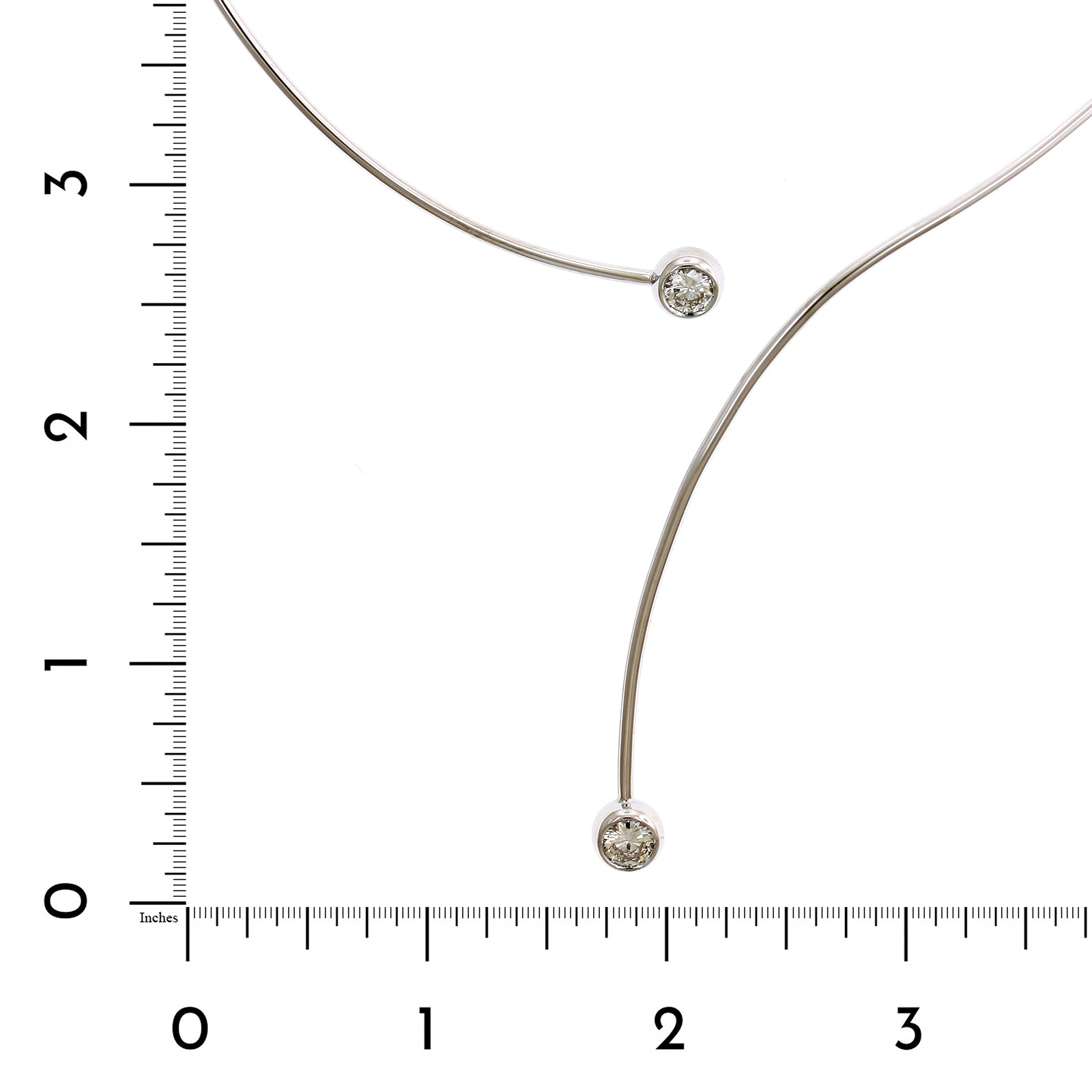 18K White Gold Diamond Collar Asymmetric Necklace