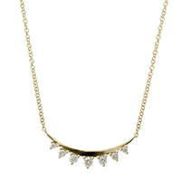 14K Yellow Gold Diamond Curve Bar Necklace