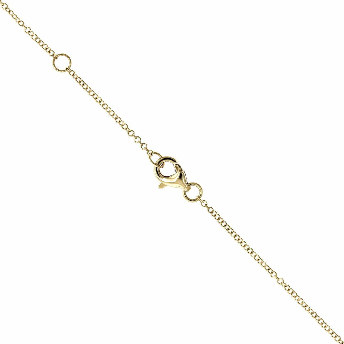 14K Yellow Gold Diamond Curve Bar Necklace
