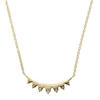 14K Yellow Gold Diamond Curve Bar Necklace
