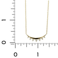 14K Yellow Gold Diamond Curve Bar Necklace