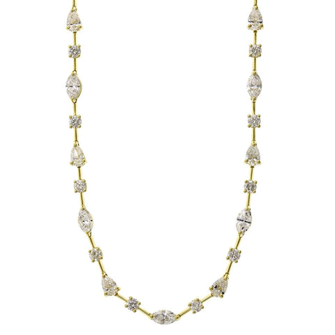 Vintage Belgian 0.54ct Diamond and 18k Yellow Gold Necklace