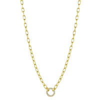 Penny Preville 18K Yellow Gold Diamond Ring Link Chain Necklace