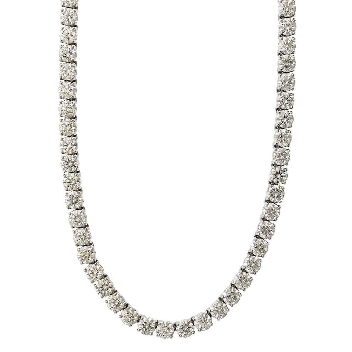 Platinum 4 Prong Diamond Line Necklace, Platinum, Long's Jewelers