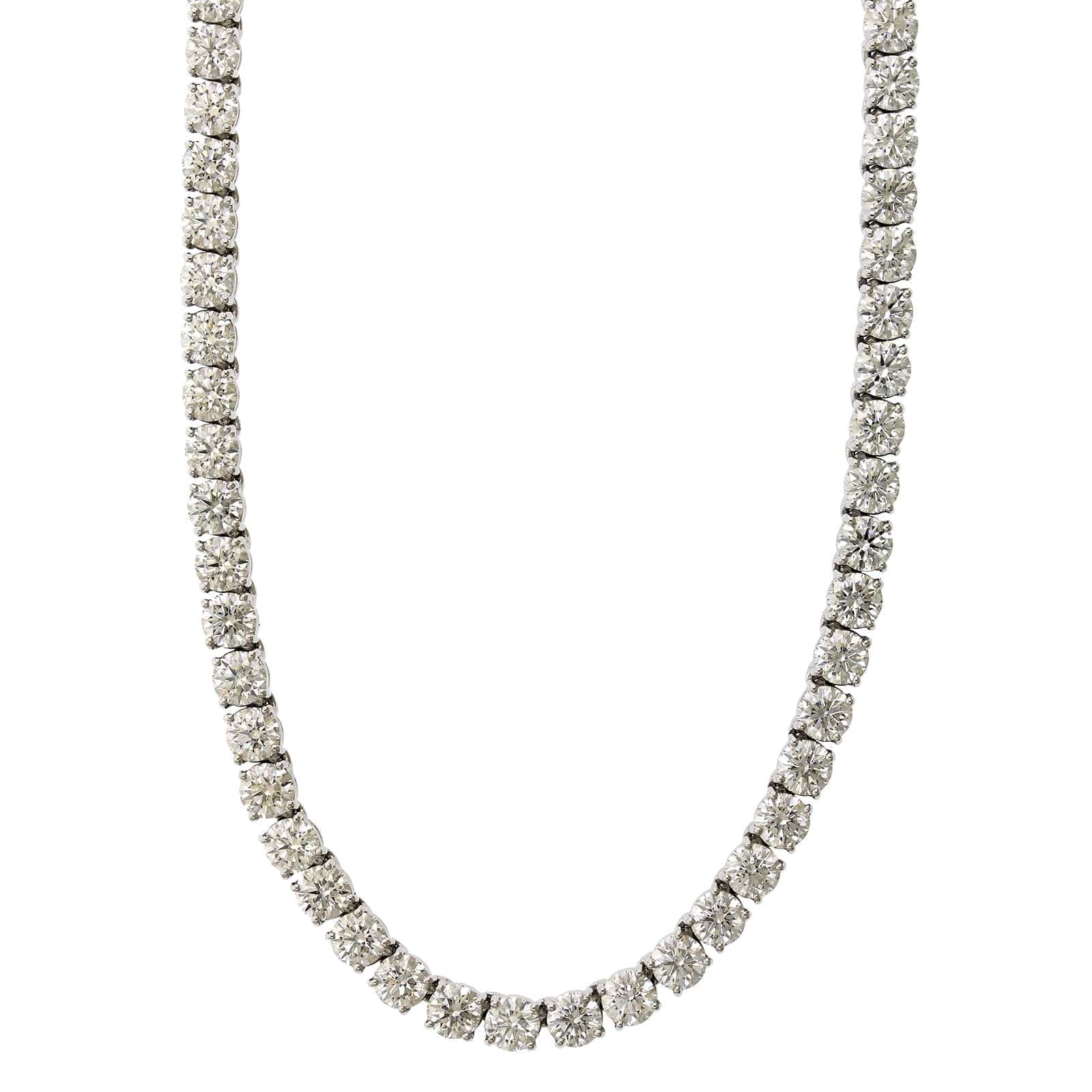 Platinum 4 Prong Diamond Line Necklace, Platinum, Long's Jewelers