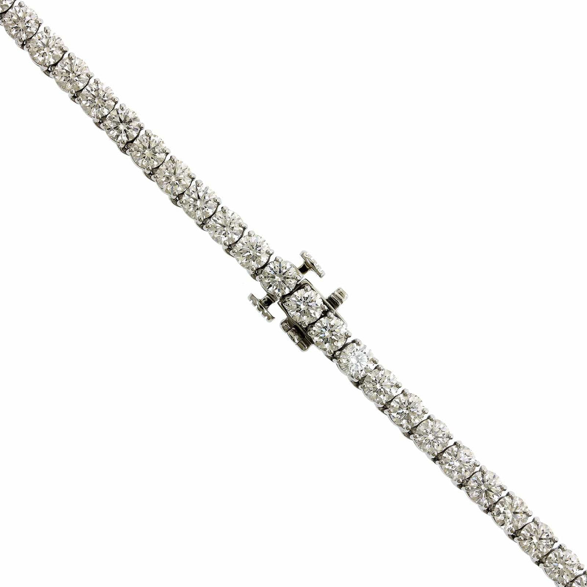 Platinum 4 Prong Diamond Line Necklace, Platinum, Long's Jewelers