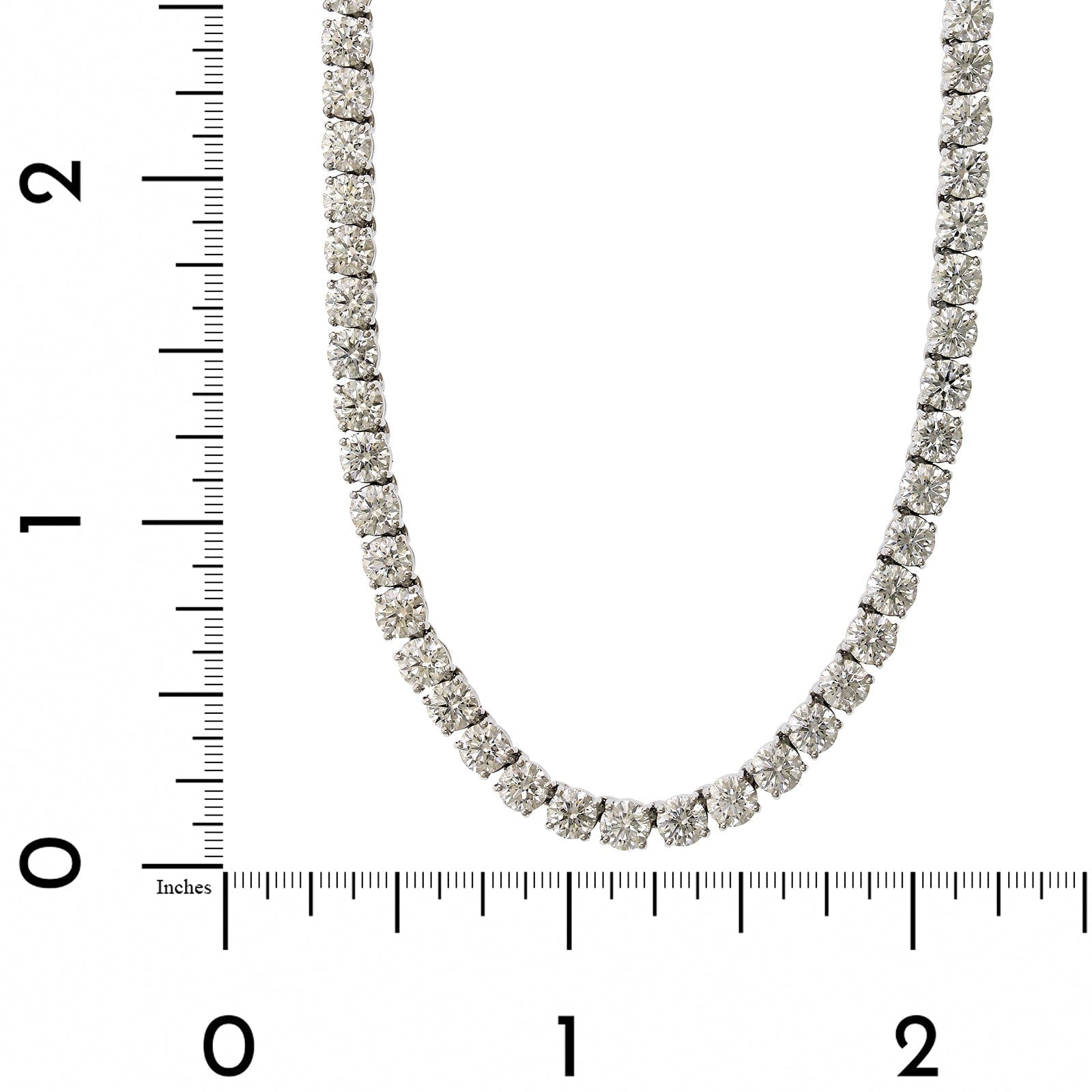 Platinum 4 Prong Diamond Line Necklace, Platinum, Long's Jewelers